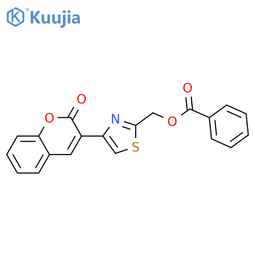 2H-1-Benzopyran-2-one, 3-[2-[(benzoyloxy)methyl]-4-thiazolyl]- structure