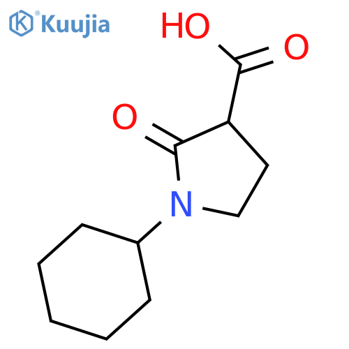 3-Pyrrolidinecarboxylic acid, 1-cyclohexyl-2-oxo- structure