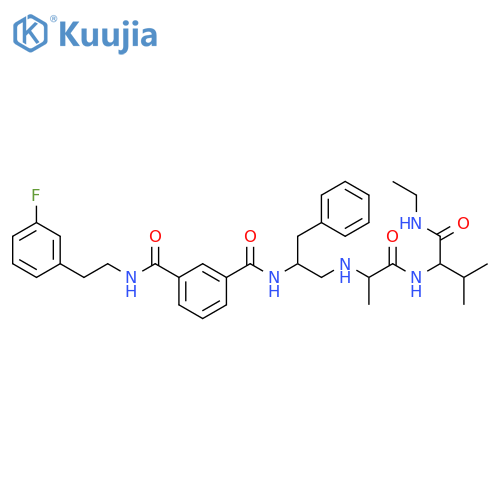 L-Valinamide,N-[(2S)-2-[[3-[[[2-(3-fluorophenyl)ethyl]amino]carbonyl]benzoyl]amino]-3-phenylpropyl]-L-alanyl-N-ethyl- structure