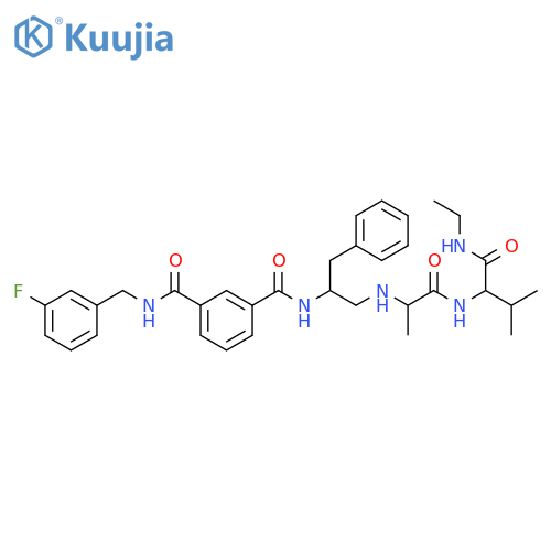 L-Valinamide,N-[(2S)-2-[[3-[[[(3-fluorophenyl)methyl]amino]carbonyl]benzoyl]amino]-3-phenylpropyl]-L-alanyl-N-ethyl- structure
