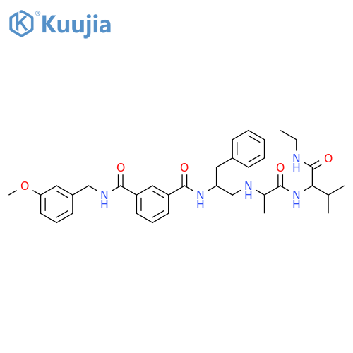 L-Valinamide,N-[(2S)-2-[[3-[[[(3-methoxyphenyl)methyl]amino]carbonyl]benzoyl]amino]-3-phenylpropyl]-L-alanyl-N-ethyl- structure