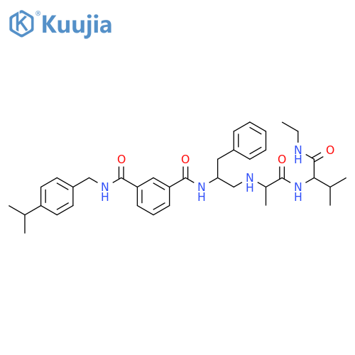 L-Valinamide,N-[(2S)-2-[[3-[[[[4-(1-methylethyl)phenyl]methyl]amino]carbonyl]benzoyl]amino]-3-phenylpropyl]-L-alanyl-N-ethyl- structure