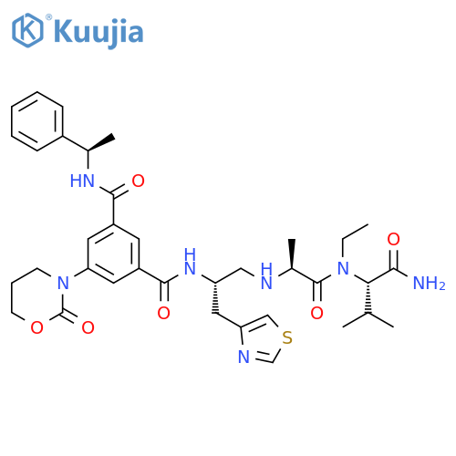 L-Valinamide,N-[(2S)-2-[[3-(dihydro-2-oxo-2H-1,3-oxazin-3(4H)-yl)-5-[[[(1R)-1-phenylethyl]amino]carbonyl]benzoyl]amino]-3-(4-thiazolyl)propyl]-L-alanyl-N-ethyl- structure