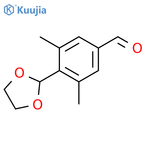 Benzaldehyde, 4-(1,3-dioxolan-2-yl)-3,5-dimethyl- structure