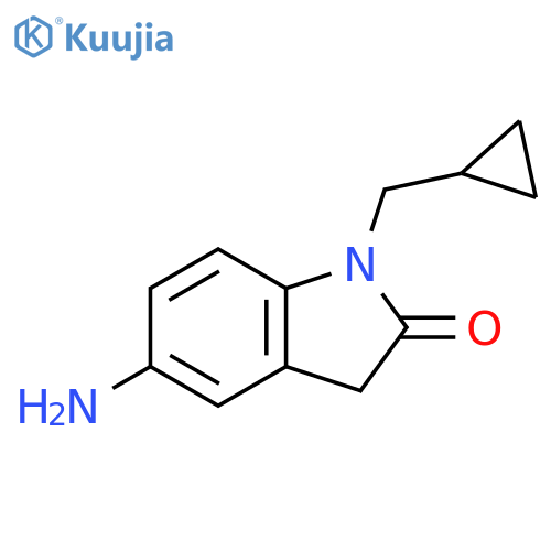 5-amino-1-(cyclopropylmethyl)-2,3-dihydro-1H-indol-2-one structure