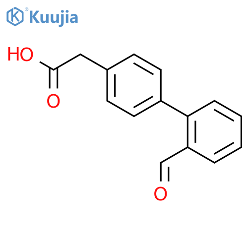 [1,1'-Biphenyl]-4-aceticacid, 2'-formyl- structure