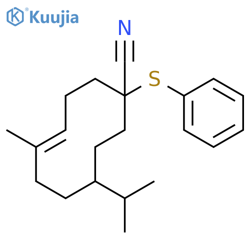 4-Cyclodecene-1-carbonitrile, 5-methyl-8-(1-methylethyl)-1-(phenylthio)- structure