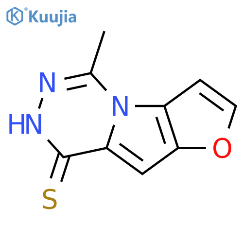 5-methyl-Furo[2',3':4,5]pyrrolo[1,2-d][1,2,4]triazine-8(7H)-thione structure