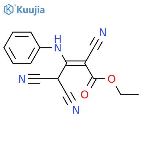 2-BUTENOIC ACID, 2,4,4-TRICYANO-3-(PHENYLAMINO)-, ETHYL ESTER structure
