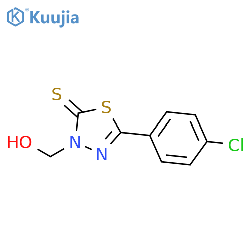 1,3,4-Thiadiazole-2(3H)-thione, 5-(4-chlorophenyl)-3-(hydroxymethyl)- structure