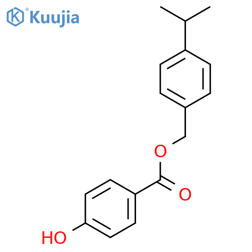 Benzoic acid, 4-hydroxy-, [4-(1-methylethyl)phenyl]methyl ester structure