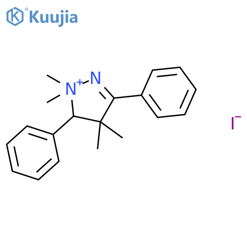 1H-Pyrazolium, 4,5-dihydro-1,1,4,4-tetramethyl-3,5-diphenyl-, iodide structure