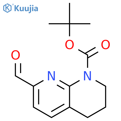 tert-butyl 7-formyl-3,4-dihydro-2H-1,8-naphthyridine-1-carboxylate structure