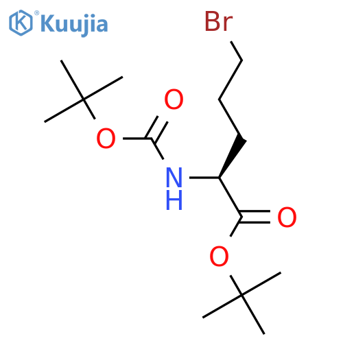 tert-butyl (2S)-5-bromo-2-(tert-butoxycarbonylamino)pentanoate structure