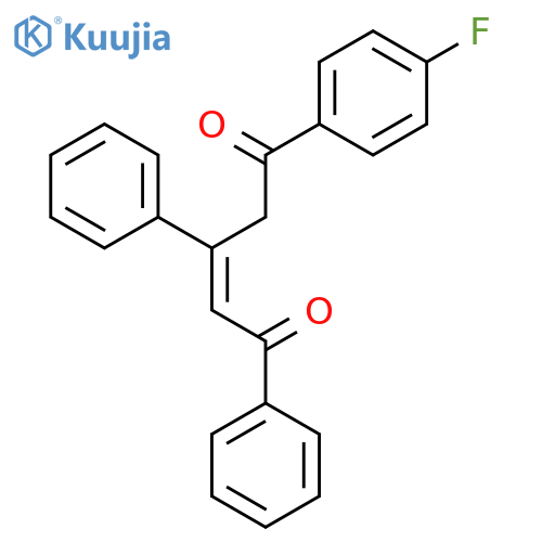 2-Pentene-1,5-dione, 5-(4-fluorophenyl)-1,3-diphenyl- structure