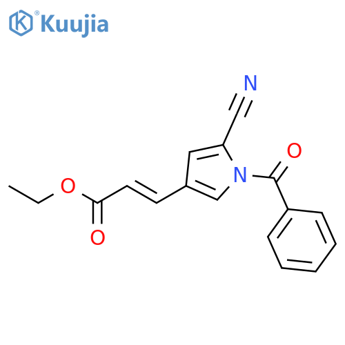 2-PROPENOIC ACID, 3-(1-BENZOYL-5-CYANO-1H-PYRROL-3-YL)-, ETHYL ESTER structure