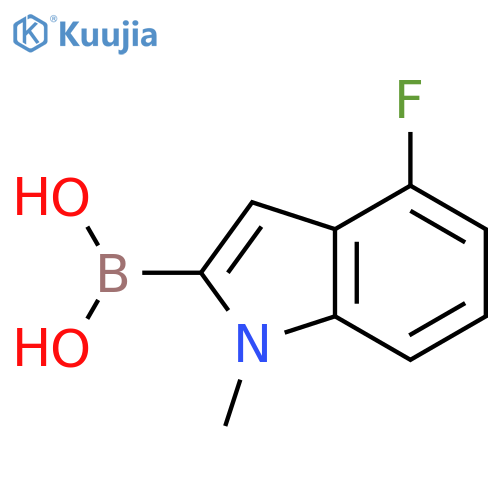 B-(4-fluoro-1-methyl-1H-indol-2-yl)-Boronic acid structure