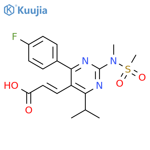 3-[4-(4-fluorophenyl)-6-isopropyl-2-(N-methyl-N-methylsulfonylamino)pyrimidin-5-yl]-(2E)-propenoic acid structure