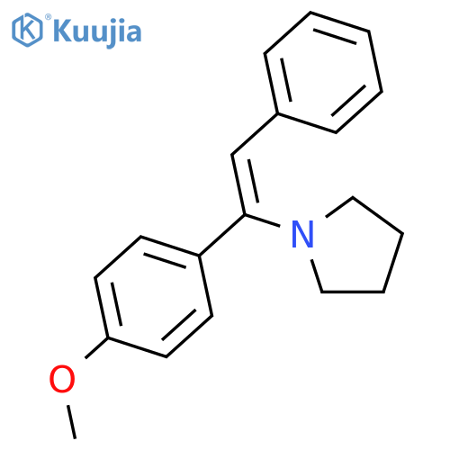 Pyrrolidine, 1-[(1E)-1-(4-methoxyphenyl)-2-phenylethenyl]- structure