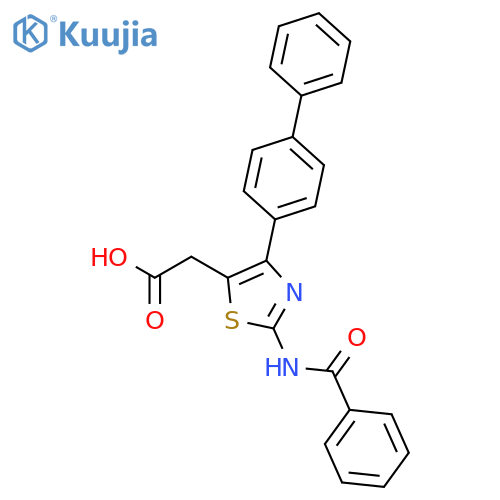 5-THIAZOLEACETIC ACID, 2-(BENZOYLAMINO)-4-[1,1'-BIPHENYL]-4-YL- structure