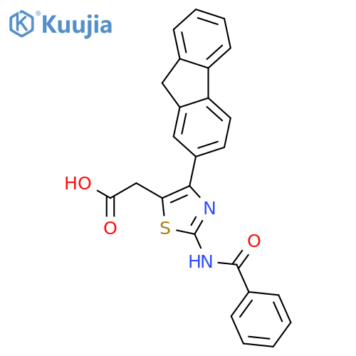 5-THIAZOLEACETIC ACID, 2-(BENZOYLAMINO)-4-(9H-FLUOREN-2-YL)- structure