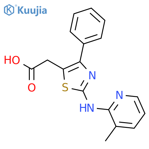 5-Thiazoleacetic acid, 2-[(3-methyl-2-pyridinyl)amino]-4-phenyl- structure