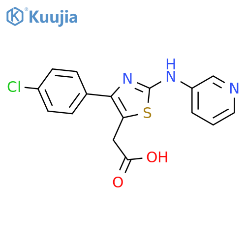 5-THIAZOLEACETIC ACID, 4-(4-CHLOROPHENYL)-2-(3-PYRIDINYLAMINO)- structure