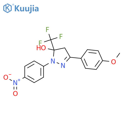 1H-Pyrazol-5-ol,4,5-dihydro-3-(4-methoxyphenyl)-1-(4-nitrophenyl)-5-(trifluoromethyl)- structure