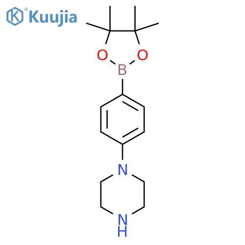 1-(4-(4,4,5,5-Tetramethyl-1,3,2-dioxaborolan-2-yl)phenyl)piperazine structure