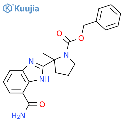 (R)-Benzyl 2-(7-carbamoyl-1H-benzo[d]imidazol-2-yl)-2-methylpyrrolidine-1-carboxylate structure