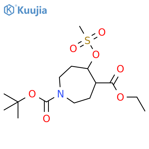 1-(tert-butyl) 4-ethyl 5-((methylsulfonyl)oxy)azepane-1,4-dicarboxylate structure