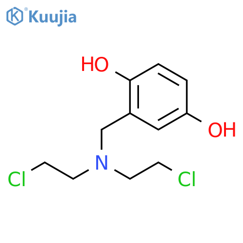 2-[bis(2-chloroethyl)aminomethyl]benzene-1,4-diol structure