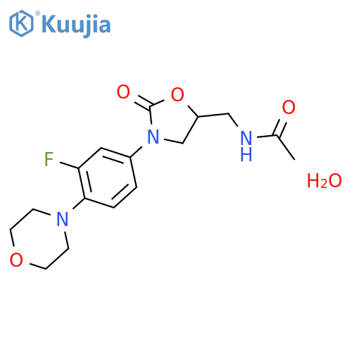 (S)-N-((3-(3-Fluoro-4-morpholinophenyl)-2-oxooxazolidin-5-yl)methyl)acetamide hydrate structure