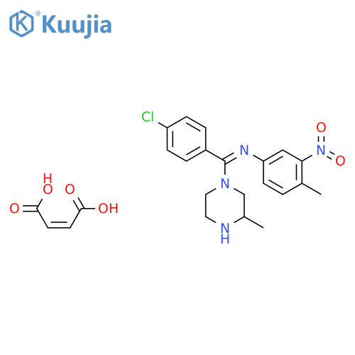 Piperazine,1-[(4-chlorophenyl)[(4-methyl-3-nitrophenyl)imino]methyl]-3-methyl-,(2Z)-2-butenedioate (1:1) structure