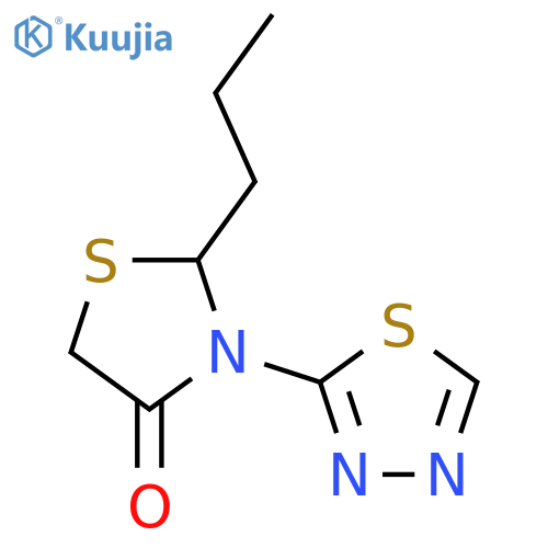 2-propyl-3-(1,3,4-thiadiazol-2-yl)-1,3-thiazolidin-4-one structure