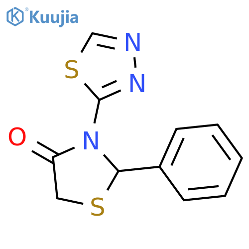 2-phenyl-3-(1,3,4-thiadiazol-2-yl)-1,3-thiazolidin-4-one structure