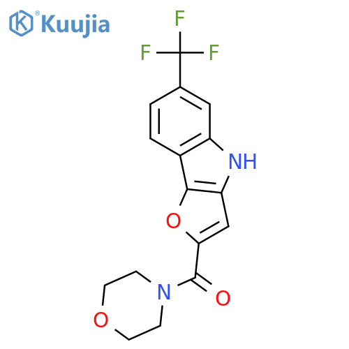 Morpholine, 4-[[6-(trifluoromethyl)-4H-furo[3,2-b]indol-2-yl]carbonyl]- structure