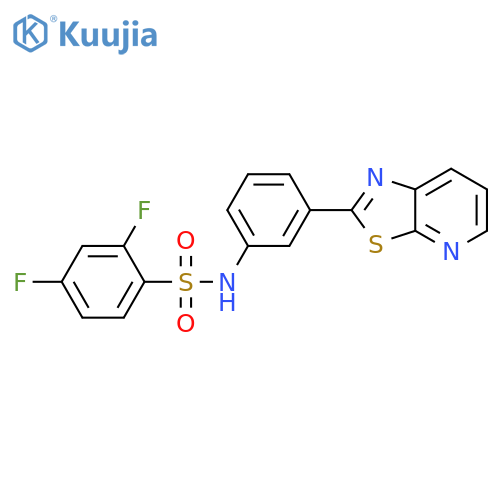 2,4-difluoro-N-(3-{1,3thiazolo5,4-bpyridin-2-yl}phenyl)benzene-1-sulfonamide structure