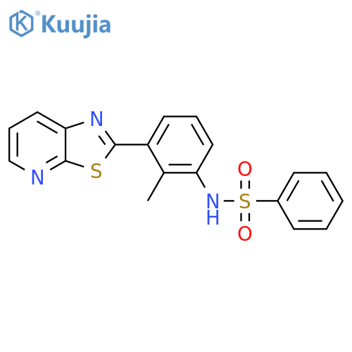 N-(2-methyl-3-{1,3thiazolo5,4-bpyridin-2-yl}phenyl)benzenesulfonamide structure