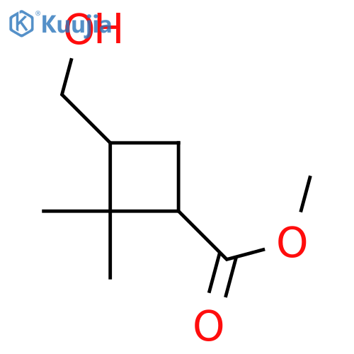 methyl 3-(hydroxymethyl)-2,2-dimethylcyclobutane-1-carboxylate structure