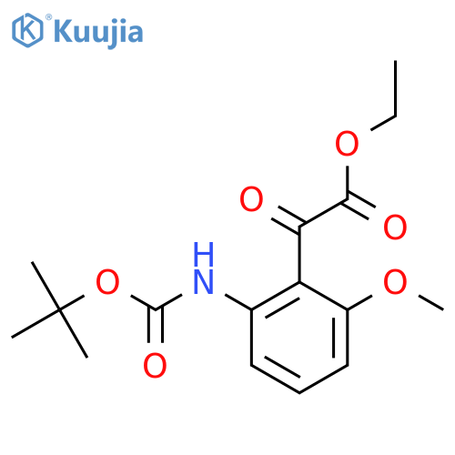 Ethyl 2-(2-(tert-butoxycarbonylamino)-6-methoxyphenyl)-2-oxoacetate structure