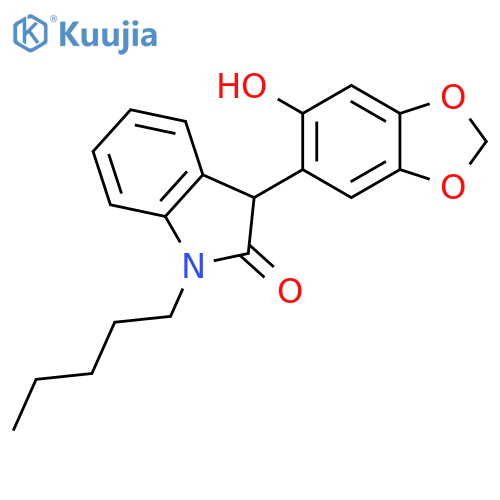 2H-Indol-2-one,1,3-dihydro-3-(6-hydroxy-1,3-benzodioxol-5-yl)-1-pentyl- structure