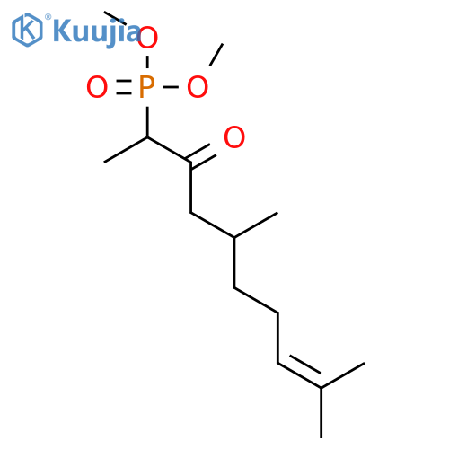 Phosphonic acid, (1,4,8-trimethyl-2-oxo-7-nonenyl)-, dimethyl ester structure
