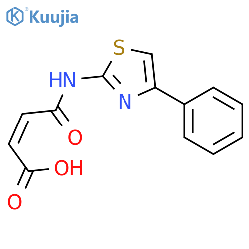 N-(4-Phenyl-2-thiazolyl)maleamic acid structure
