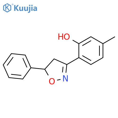 PHENOL, 2-(4,5-DIHYDRO-5-PHENYL-3-ISOXAZOLYL)-5-METHYL- structure