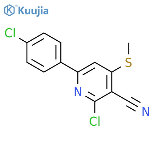 3-PYRIDINECARBONITRILE, 2-CHLORO-6-(4-CHLOROPHENYL)-4-(METHYLTHIO)- structure