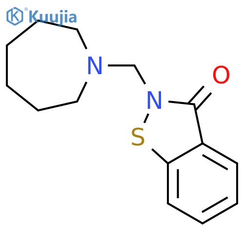 1,2-Benzisothiazol-3(2H)-one, 2-[(hexahydro-1H-azepin-1-yl)methyl]- structure