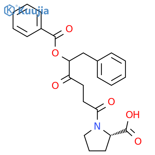 L-PROLINE, 1-[5-(BENZOYLOXY)-1,4-DIOXO-6-PHENYLHEXYL]-, (S)- structure