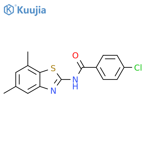 4-chloro-N-(5,7-dimethyl-1,3-benzothiazol-2-yl)benzamide structure