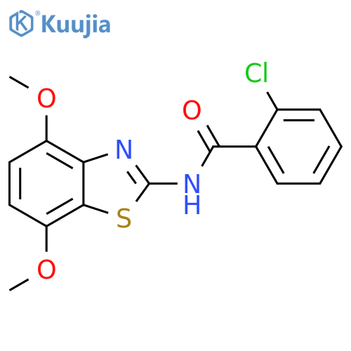2-chloro-N-(4,7-dimethoxy-1,3-benzothiazol-2-yl)benzamide structure